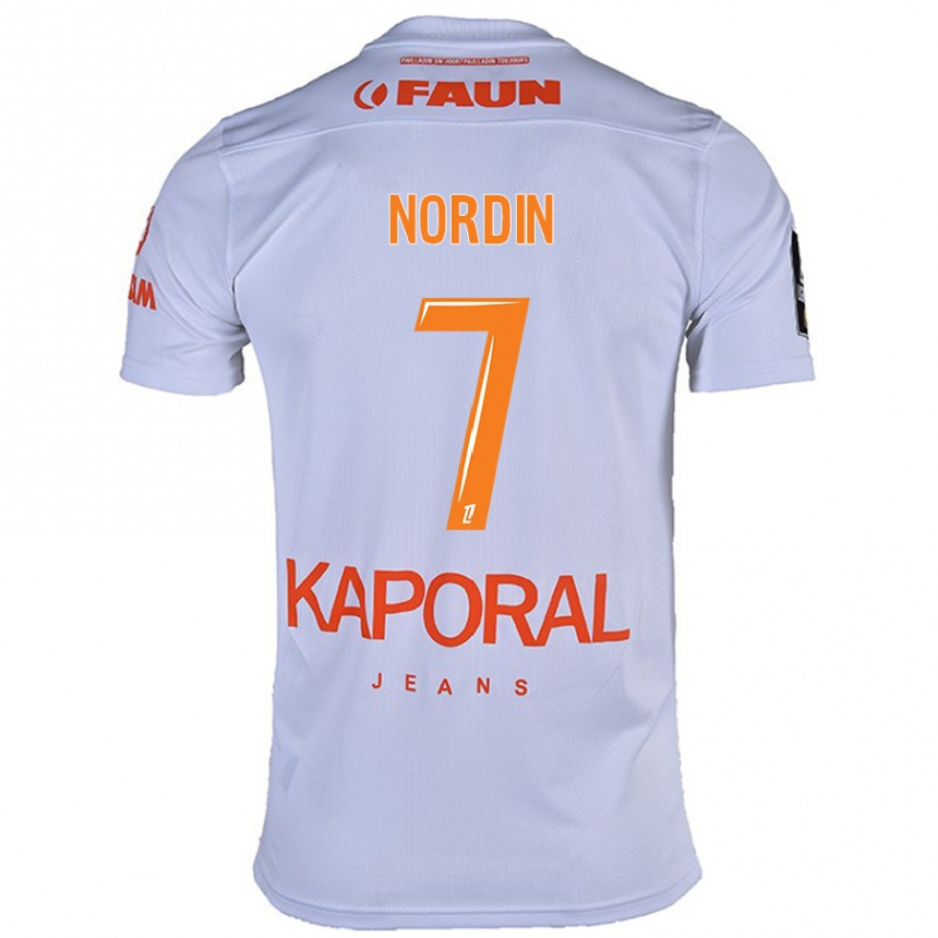 Niño Fútbol Camiseta Arnaud Nordin #7 Blanco 2ª Equipación 2024/25