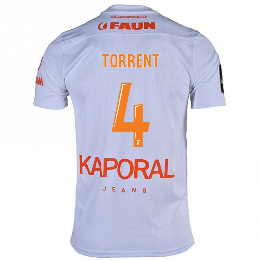 Niño Fútbol Camiseta Marion Torrent #4 Blanco 2ª Equipación 2024/25