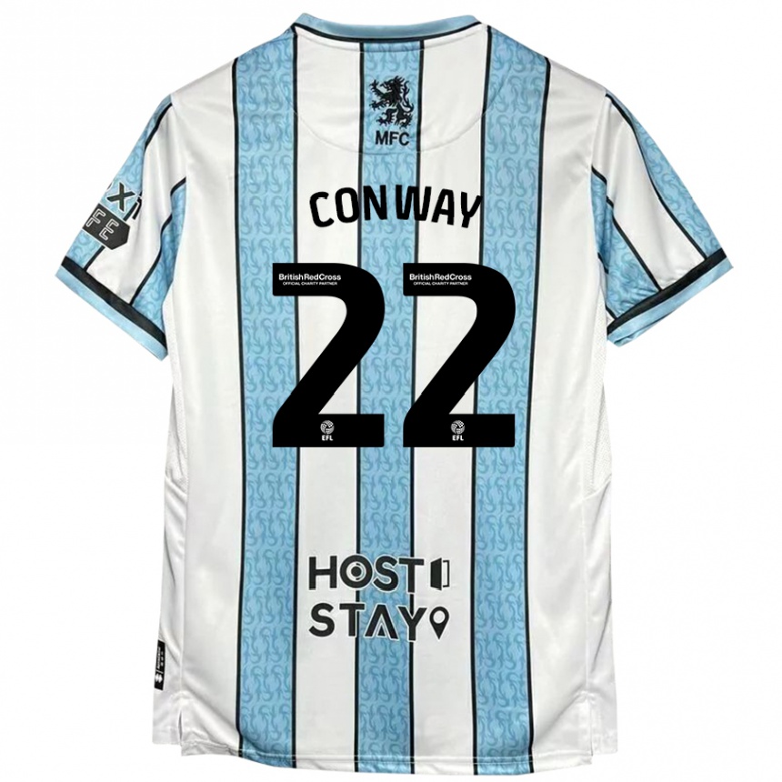 Niño Fútbol Camiseta Tommy Conway #22 Blanco Azul 2ª Equipación 2024/25