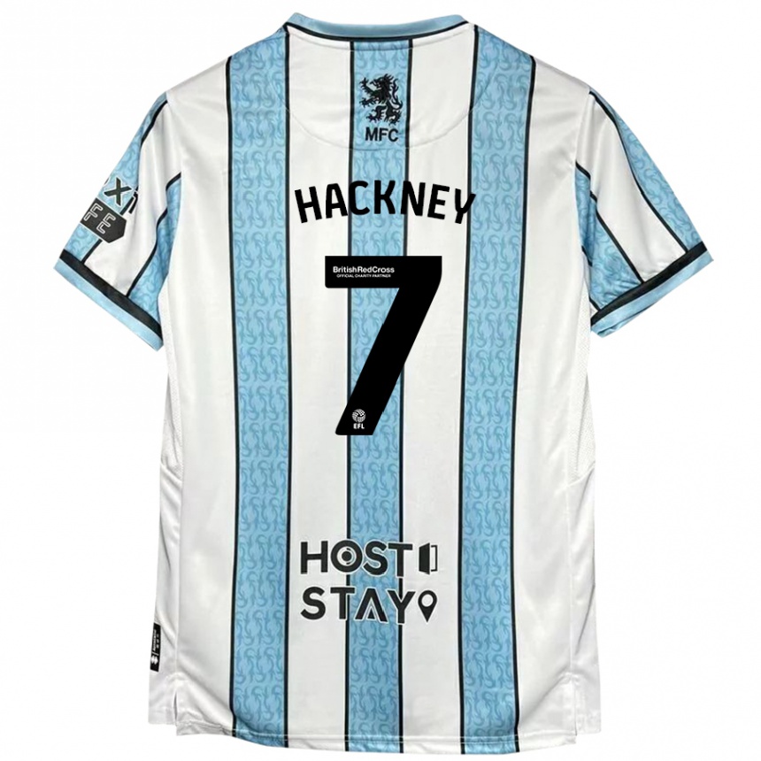 Niño Fútbol Camiseta Hayden Hackney #7 Blanco Azul 2ª Equipación 2024/25