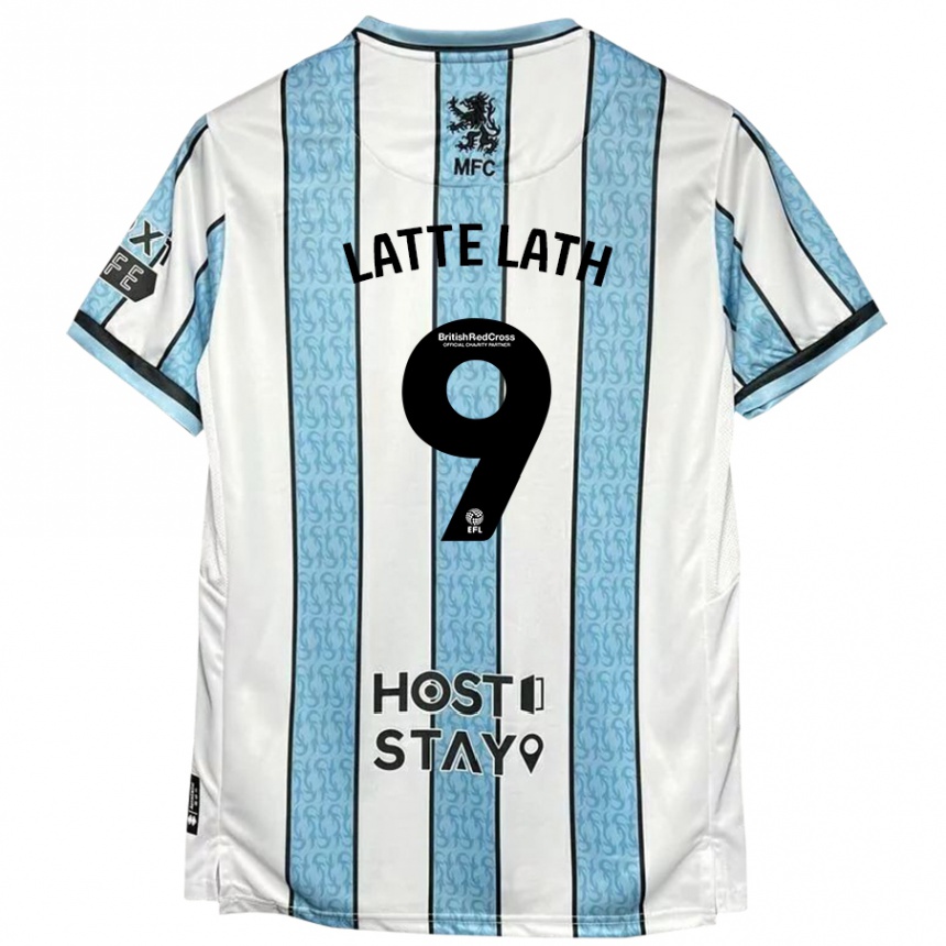 Niño Fútbol Camiseta Emmanuel Latte Lath #9 Blanco Azul 2ª Equipación 2024/25