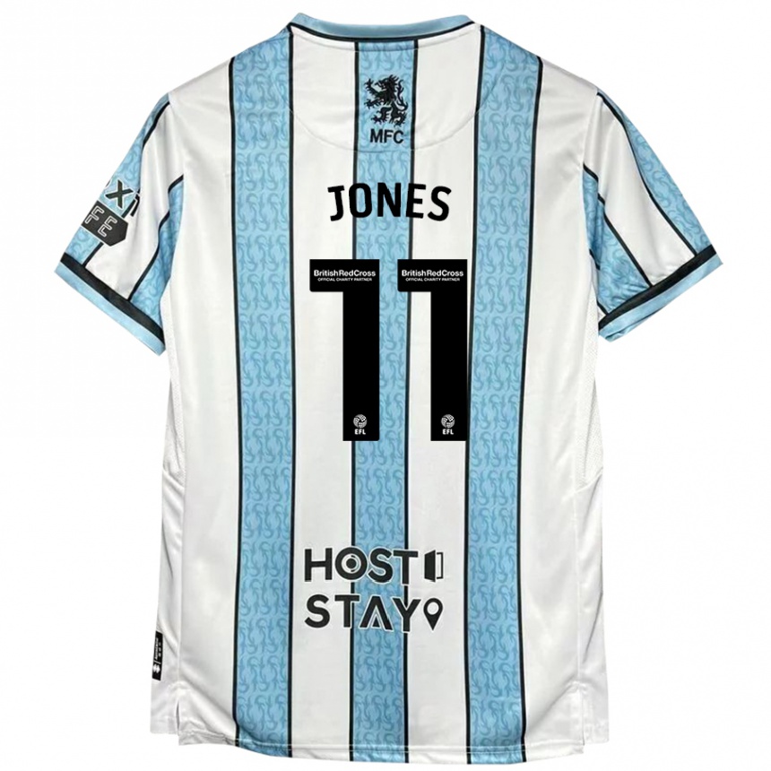 Niño Fútbol Camiseta Isaiah Jones #11 Blanco Azul 2ª Equipación 2024/25