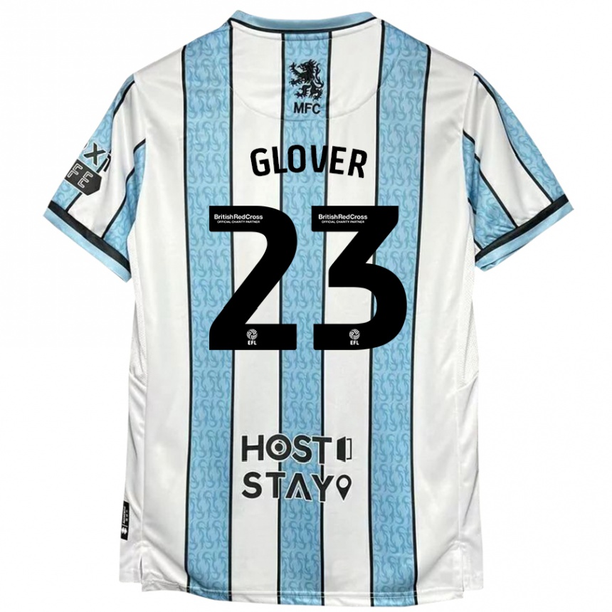 Niño Fútbol Camiseta Tom Glover #23 Blanco Azul 2ª Equipación 2024/25