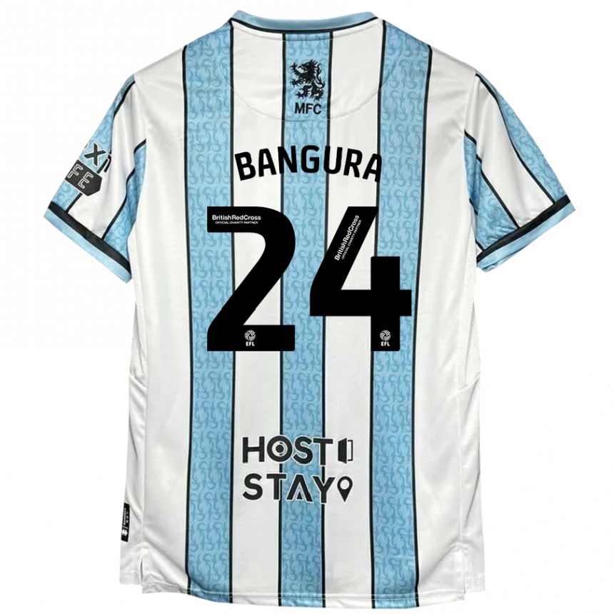 Niño Fútbol Camiseta Alex Bangura #24 Blanco Azul 2ª Equipación 2024/25