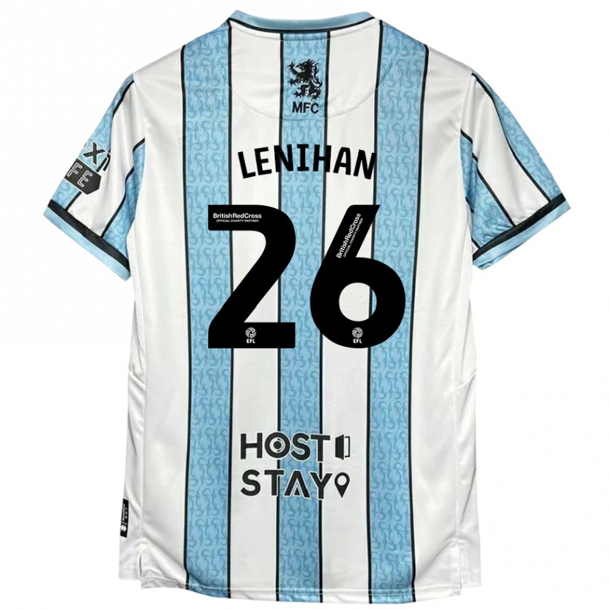 Niño Fútbol Camiseta Darragh Lenihan #26 Blanco Azul 2ª Equipación 2024/25