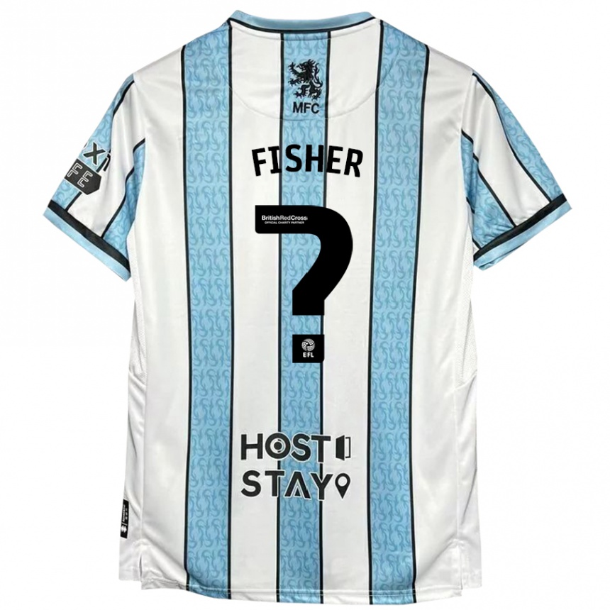 Niño Fútbol Camiseta Nathan Fisher #0 Blanco Azul 2ª Equipación 2024/25