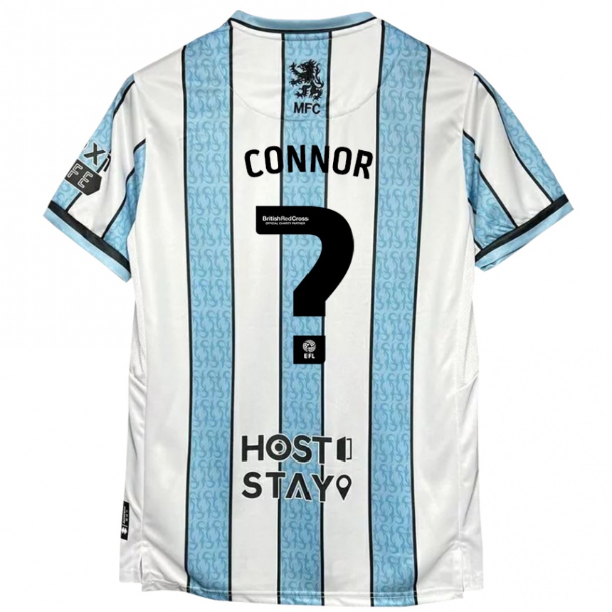 Niño Fútbol Camiseta Shea Connor #0 Blanco Azul 2ª Equipación 2024/25