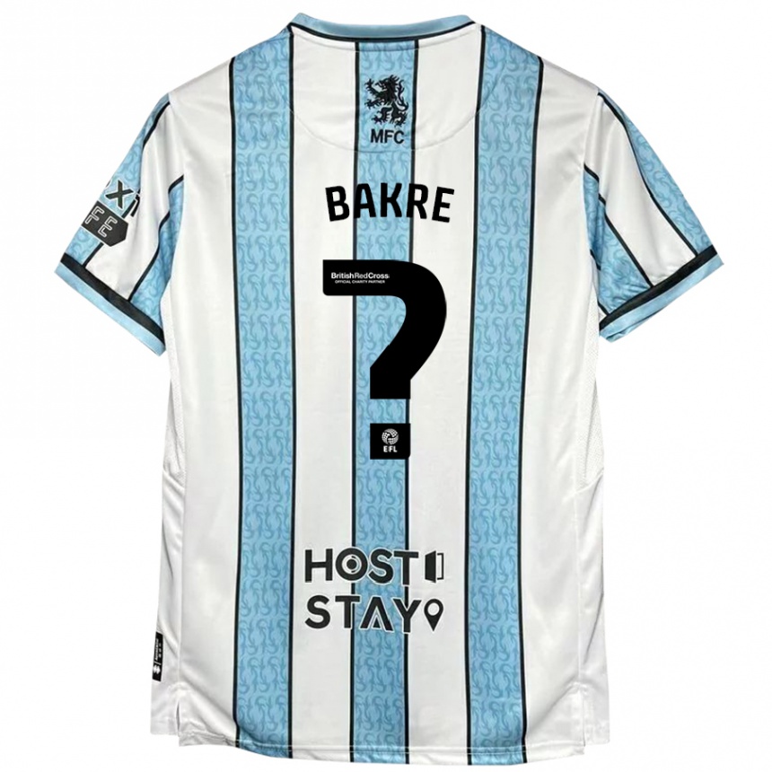 Niño Fútbol Camiseta Hazeem Bakre #0 Blanco Azul 2ª Equipación 2024/25