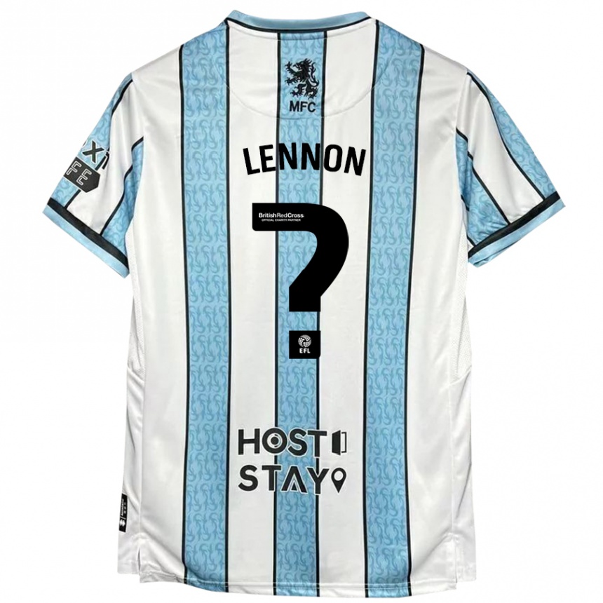 Niño Fútbol Camiseta Charlie Lennon #0 Blanco Azul 2ª Equipación 2024/25