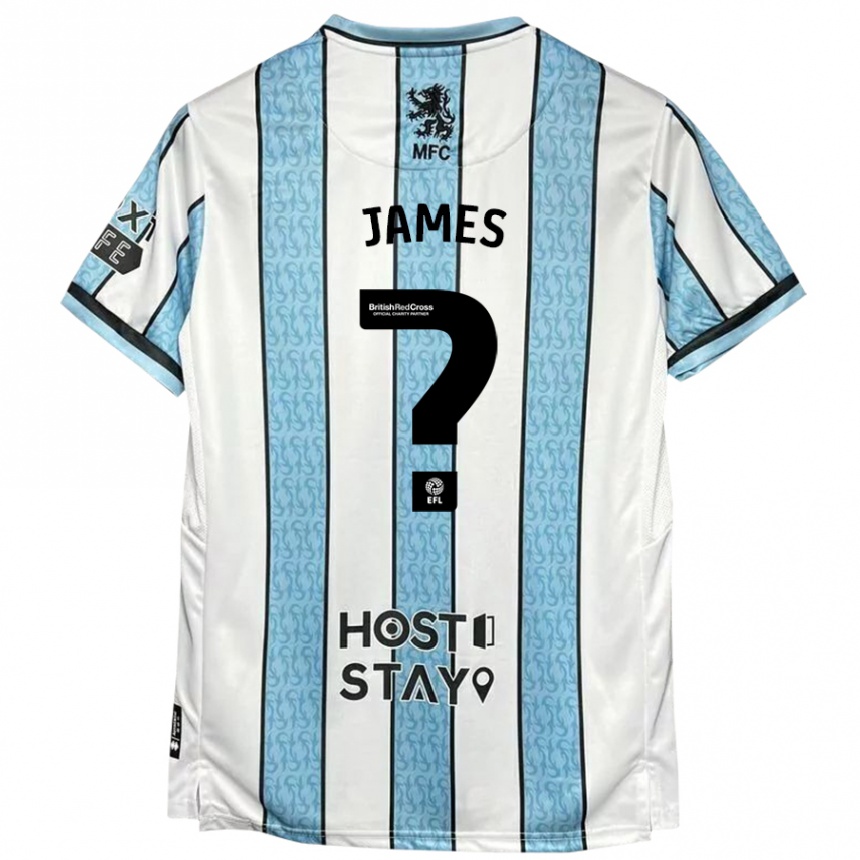 Niño Fútbol Camiseta Daniel James #0 Blanco Azul 2ª Equipación 2024/25