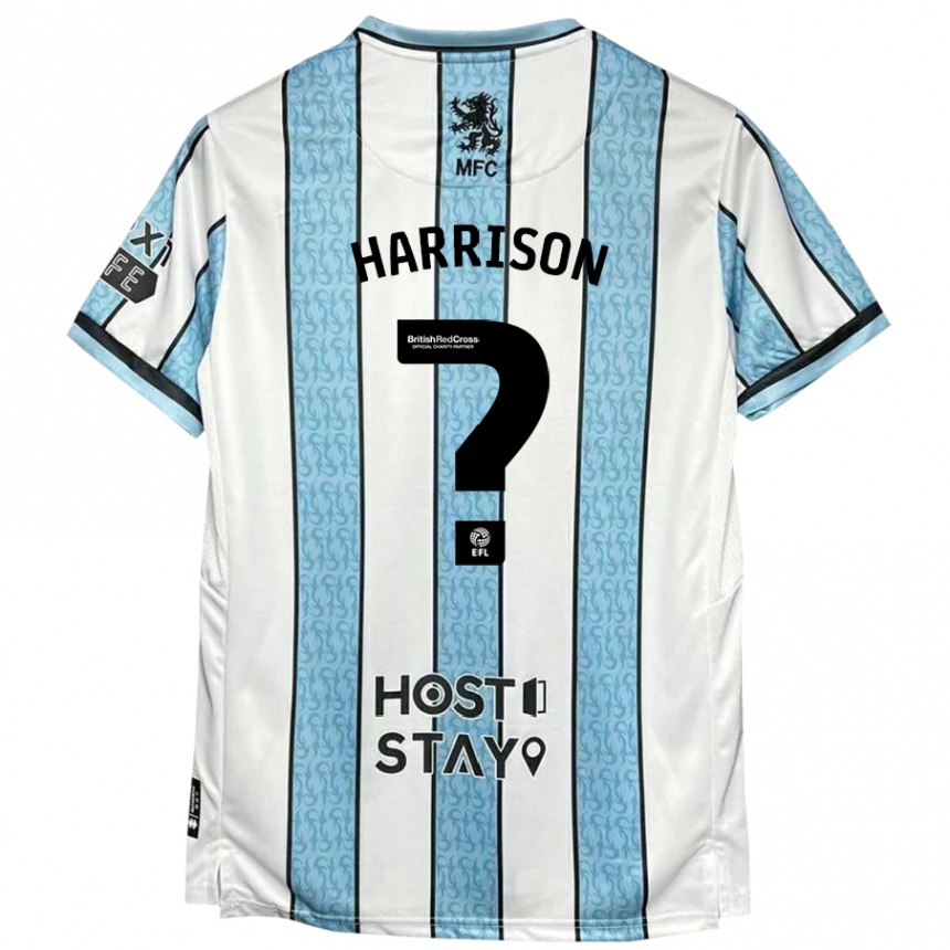 Niño Fútbol Camiseta Lucas Harrison #0 Blanco Azul 2ª Equipación 2024/25