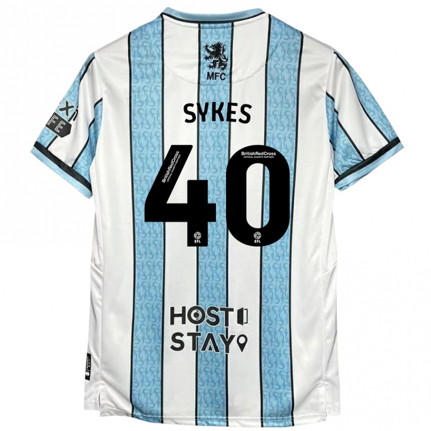 Niño Fútbol Camiseta Cain Sykes #40 Blanco Azul 2ª Equipación 2024/25