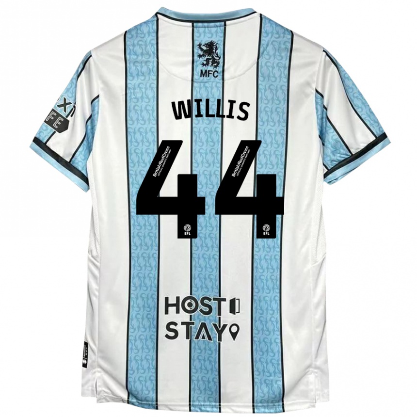 Niño Fútbol Camiseta Pharrell Willis #44 Blanco Azul 2ª Equipación 2024/25