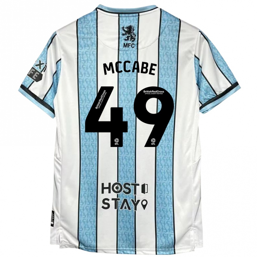 Niño Fútbol Camiseta Law Mccabe #49 Blanco Azul 2ª Equipación 2024/25