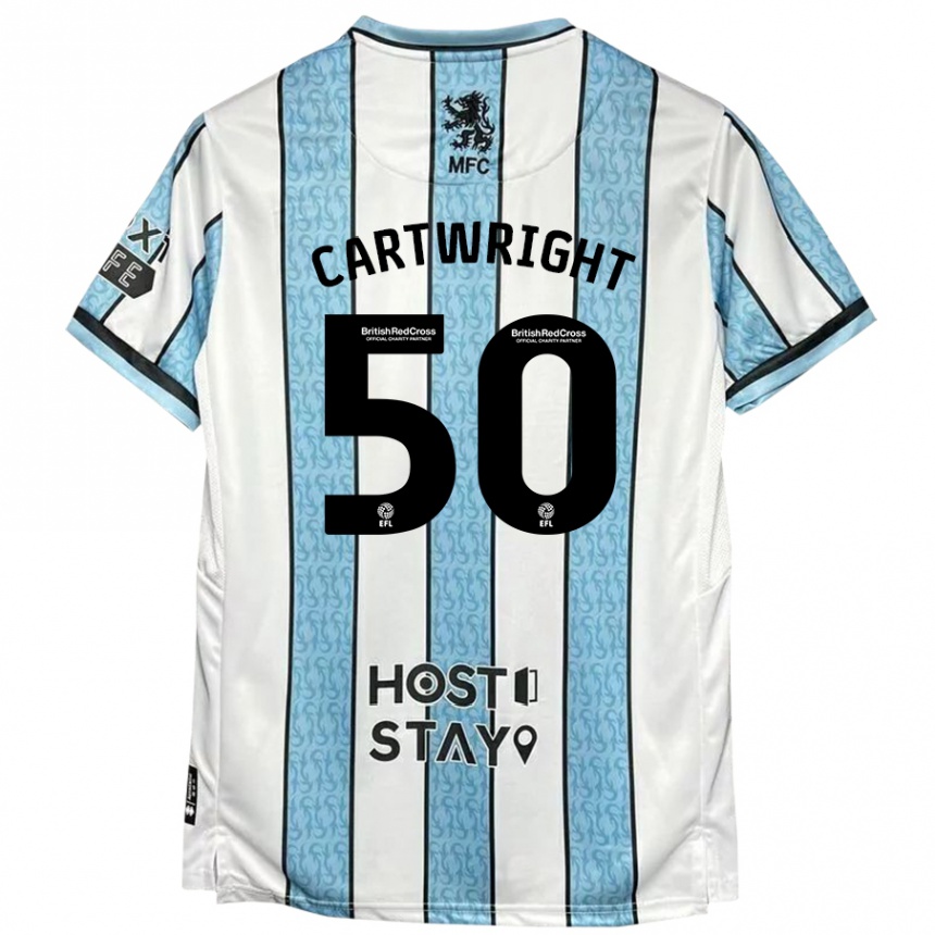 Niño Fútbol Camiseta Fin Cartwright #50 Blanco Azul 2ª Equipación 2024/25