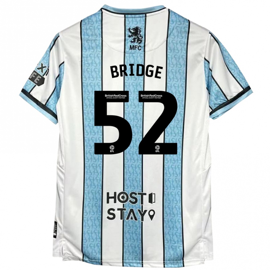 Niño Fútbol Camiseta Aj Bridge #52 Blanco Azul 2ª Equipación 2024/25