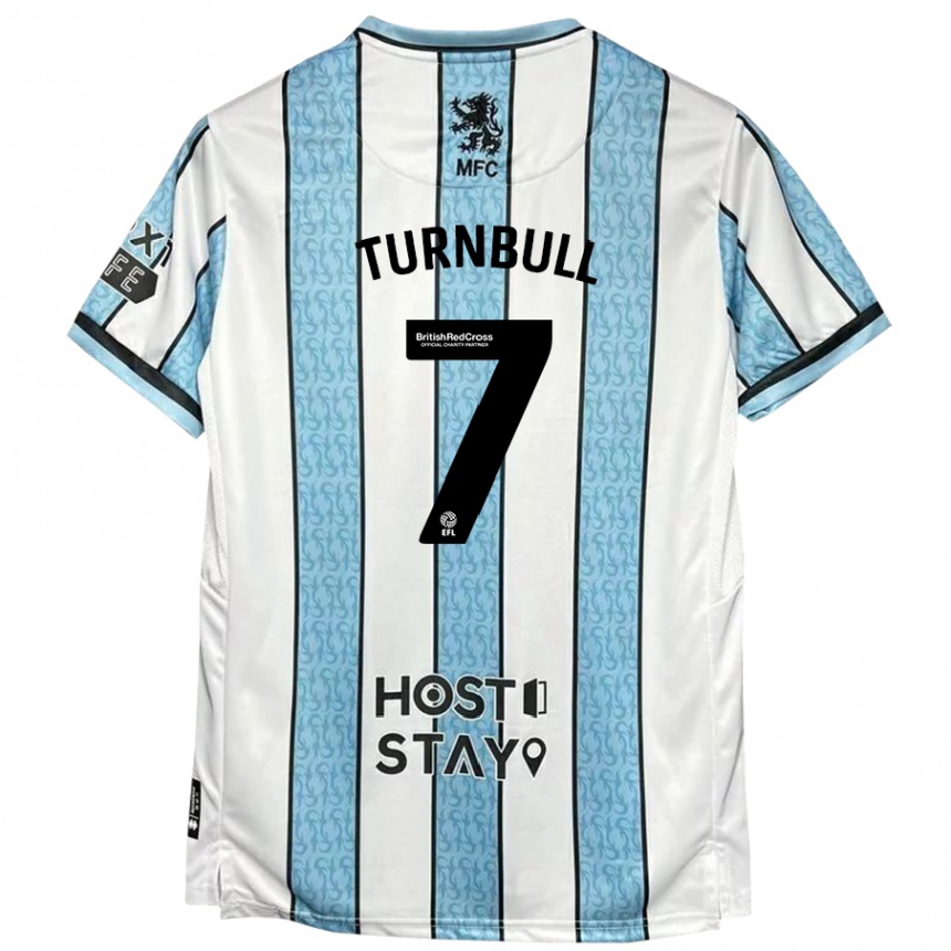 Niño Fútbol Camiseta Ellen Turnbull #7 Blanco Azul 2ª Equipación 2024/25