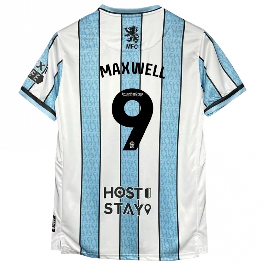 Niño Fútbol Camiseta Armani Maxwell #9 Blanco Azul 2ª Equipación 2024/25