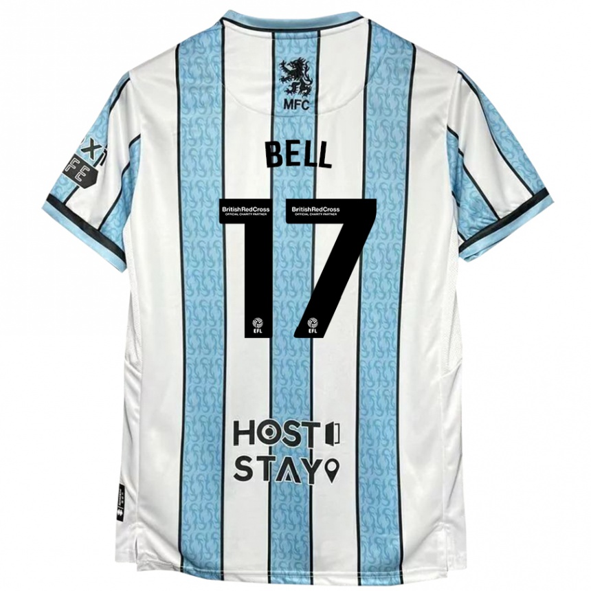 Niño Fútbol Camiseta Millie Bell #17 Blanco Azul 2ª Equipación 2024/25