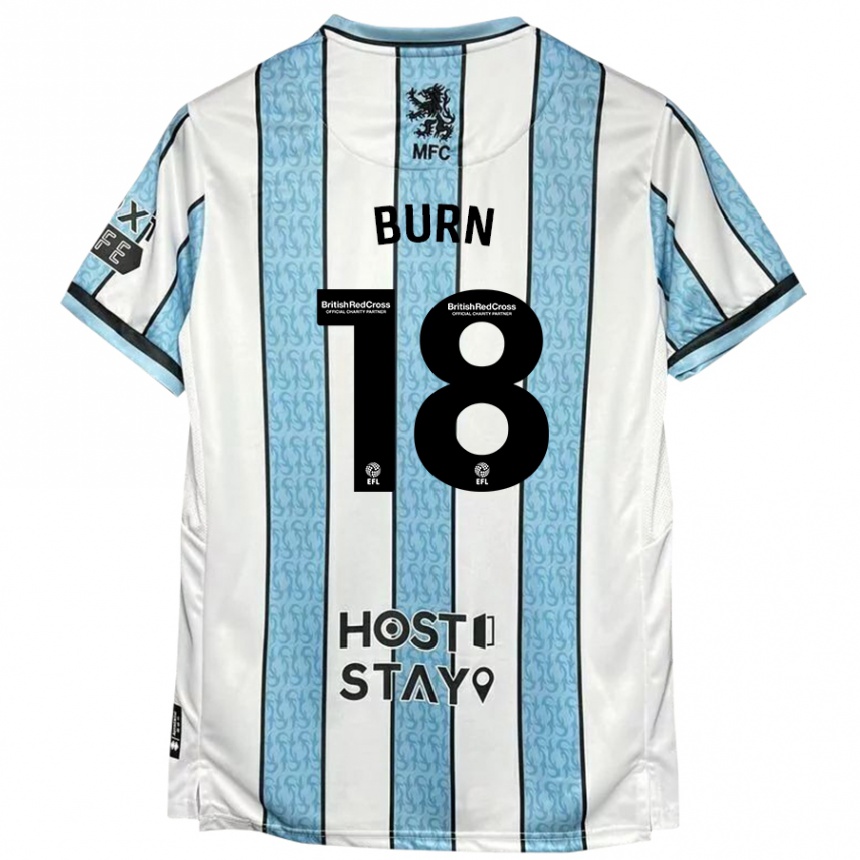 Niño Fútbol Camiseta Sarah Burn #18 Blanco Azul 2ª Equipación 2024/25