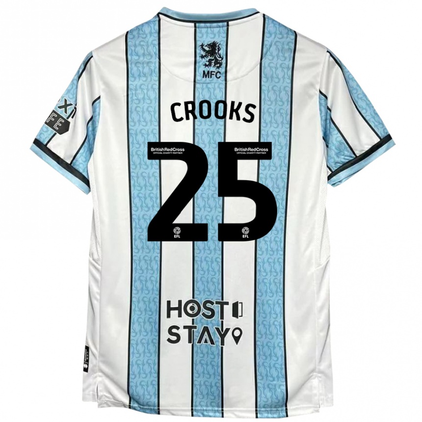 Niño Fútbol Camiseta Matt Crooks #25 Blanco Azul 2ª Equipación 2024/25