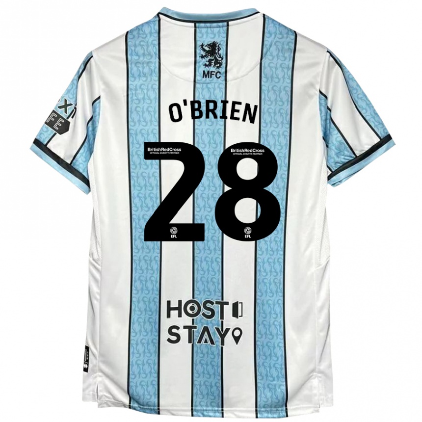 Niño Fútbol Camiseta Lewis O'brien #28 Blanco Azul 2ª Equipación 2024/25