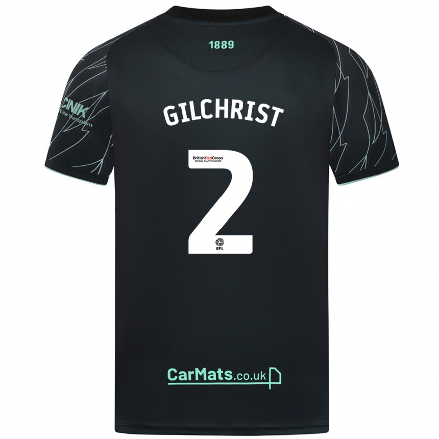 Niño Fútbol Camiseta Alfie Gilchrist #2 Negro Verde 2ª Equipación 2024/25