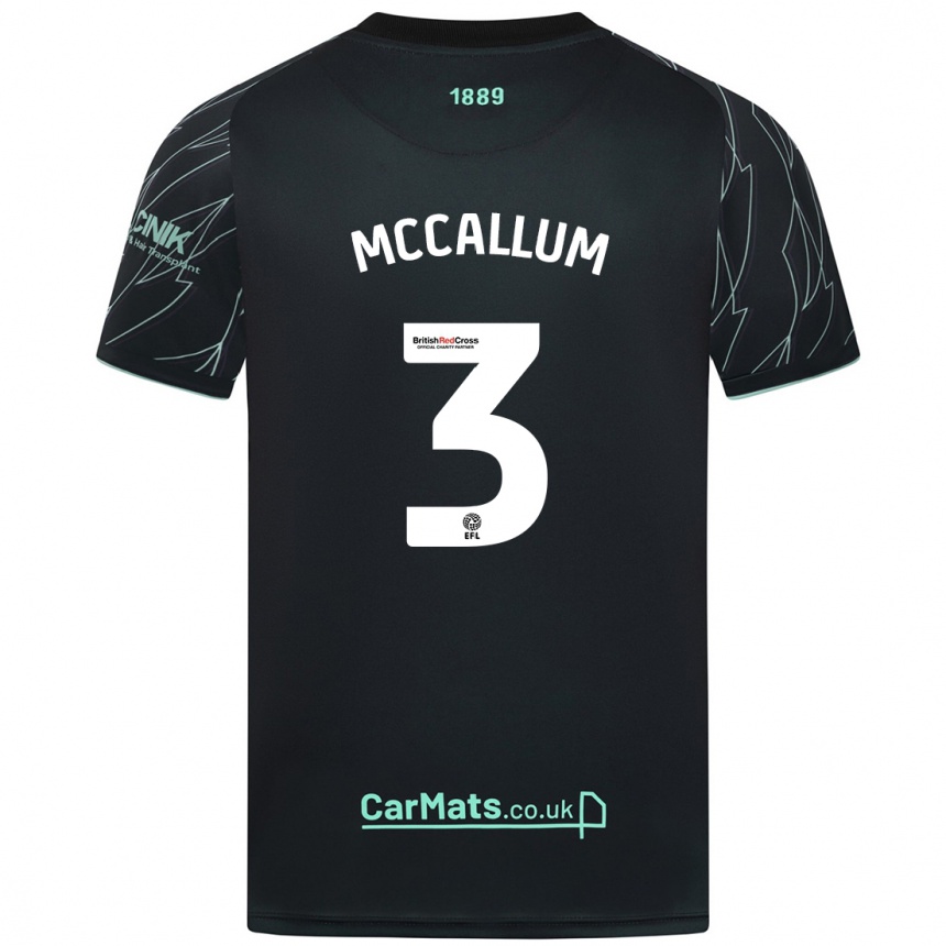 Niño Fútbol Camiseta Sam Mccallum #3 Negro Verde 2ª Equipación 2024/25