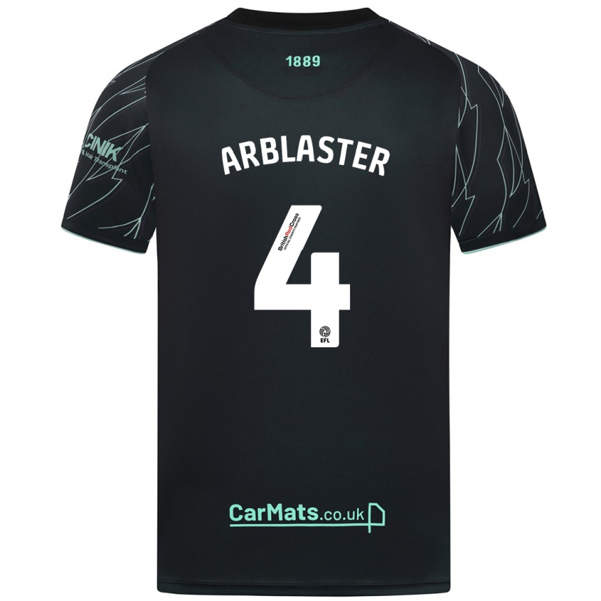 Niño Fútbol Camiseta Oliver Arblaster #4 Negro Verde 2ª Equipación 2024/25