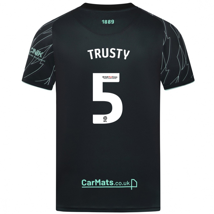 Niño Fútbol Camiseta Auston Trusty #5 Negro Verde 2ª Equipación 2024/25