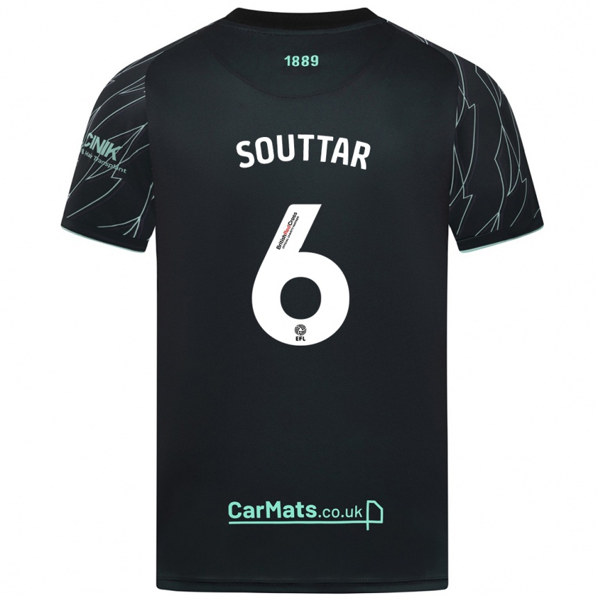 Niño Fútbol Camiseta Harry Souttar #6 Negro Verde 2ª Equipación 2024/25