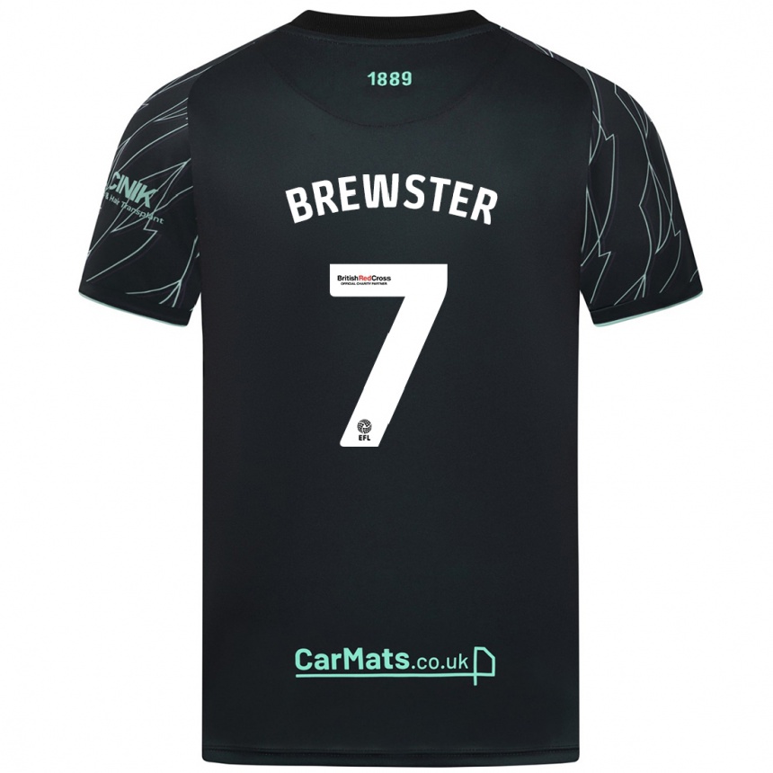 Niño Fútbol Camiseta Rhian Brewster #7 Negro Verde 2ª Equipación 2024/25