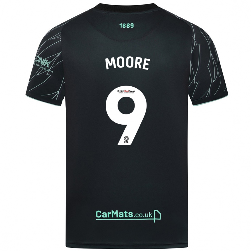 Niño Fútbol Camiseta Kieffer Moore #9 Negro Verde 2ª Equipación 2024/25