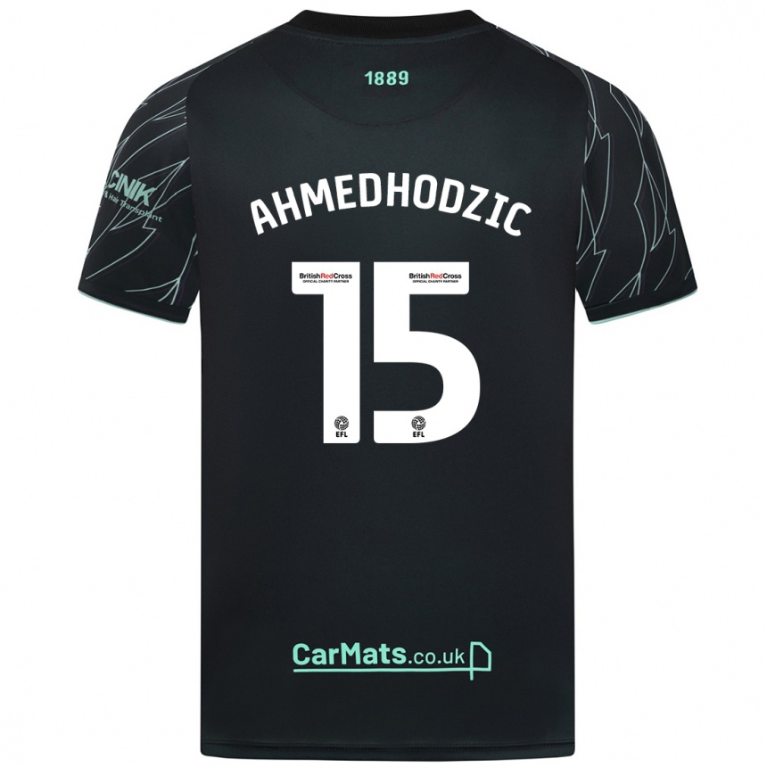 Niño Fútbol Camiseta Anel Ahmedhodzic #15 Negro Verde 2ª Equipación 2024/25