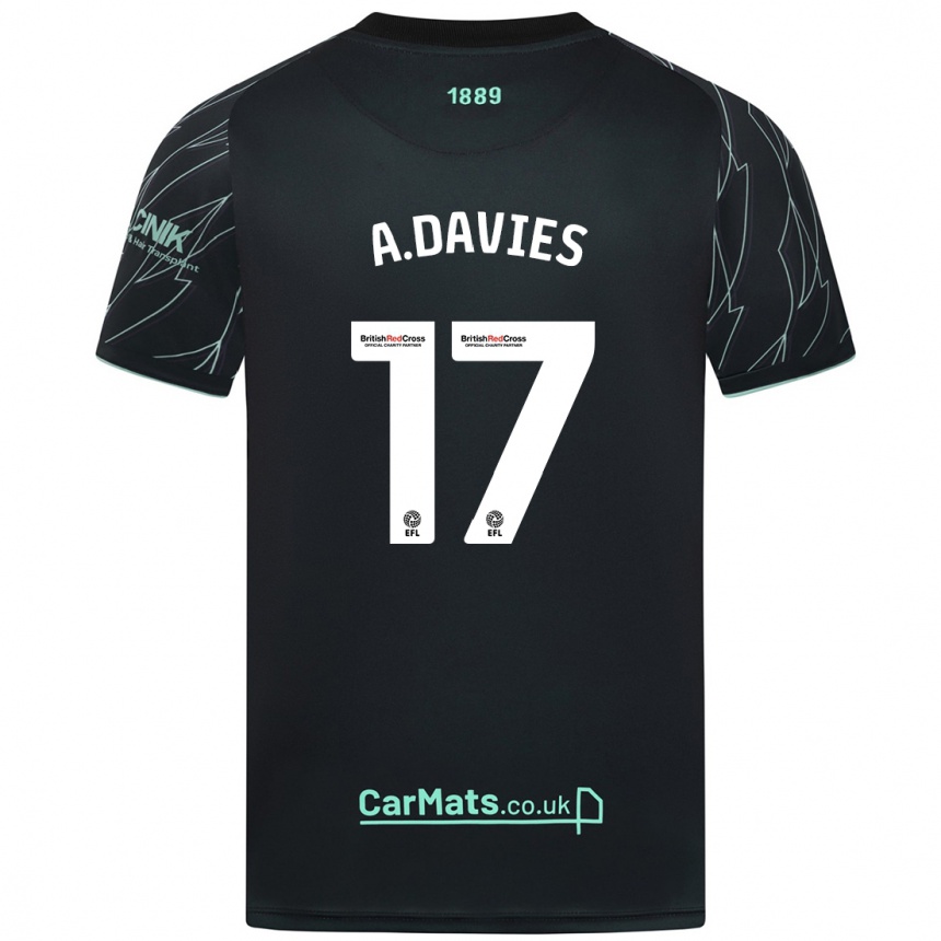 Niño Fútbol Camiseta Adam Davies #17 Negro Verde 2ª Equipación 2024/25