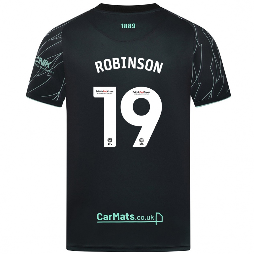 Niño Fútbol Camiseta Jack Robinson #19 Negro Verde 2ª Equipación 2024/25