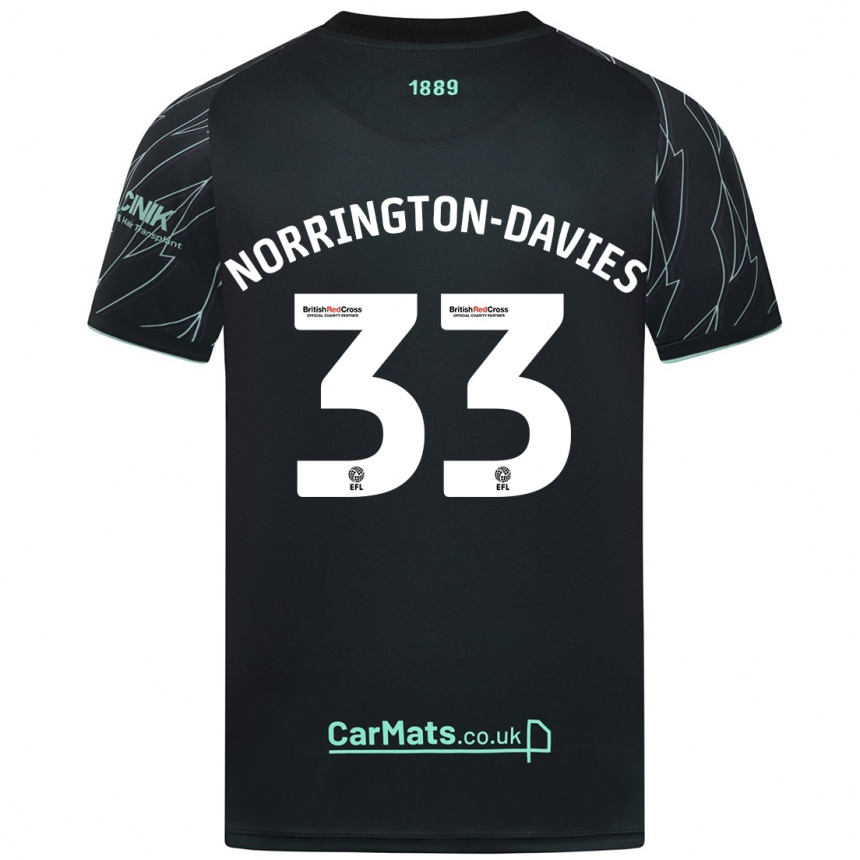 Niño Fútbol Camiseta Rhys Norrington-Davies #33 Negro Verde 2ª Equipación 2024/25