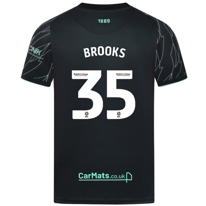 Niño Fútbol Camiseta Andre Brooks #35 Negro Verde 2ª Equipación 2024/25