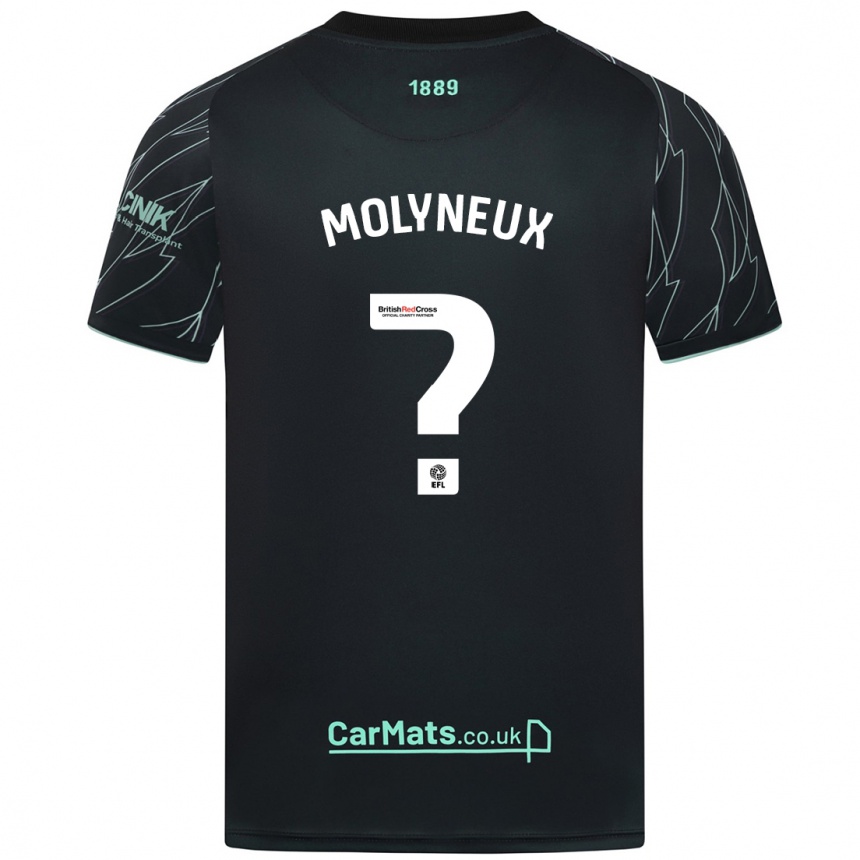 Niño Fútbol Camiseta Henry Molyneux #0 Negro Verde 2ª Equipación 2024/25