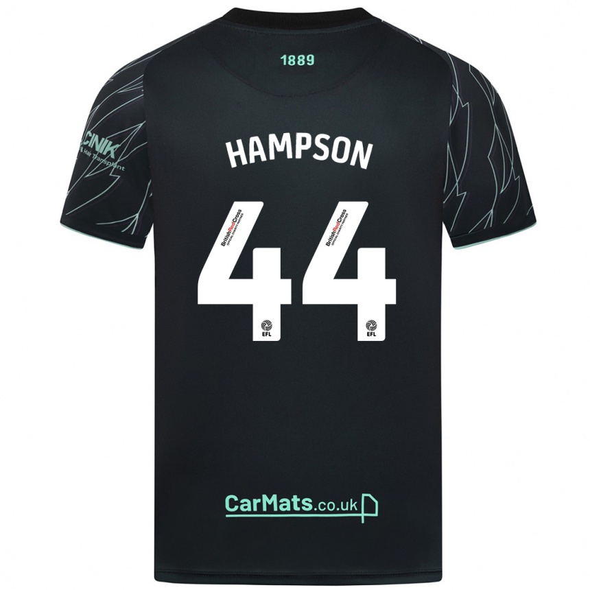 Niño Fútbol Camiseta Owen Hampson #44 Negro Verde 2ª Equipación 2024/25