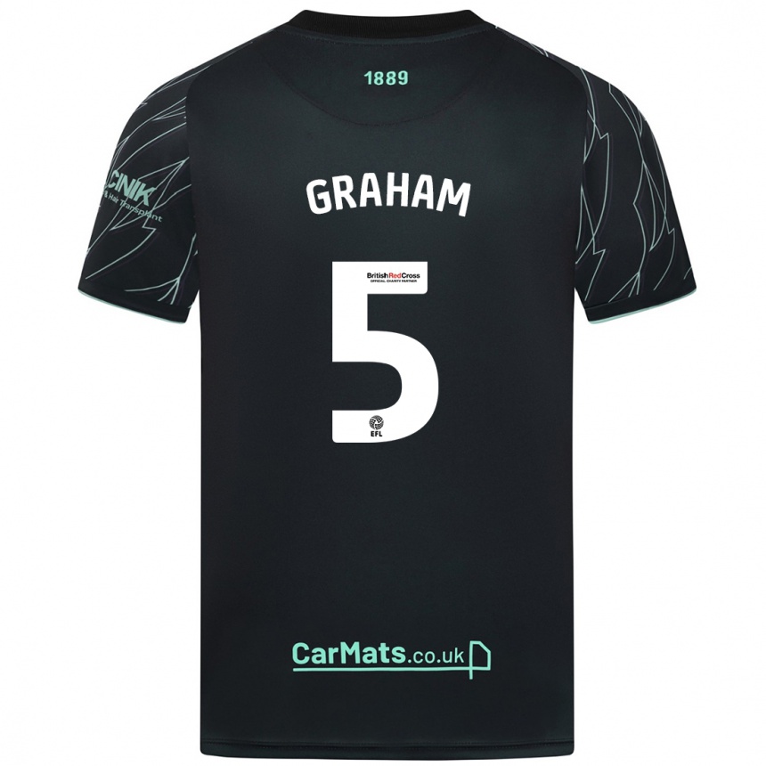 Niño Fútbol Camiseta Molly Graham #5 Negro Verde 2ª Equipación 2024/25