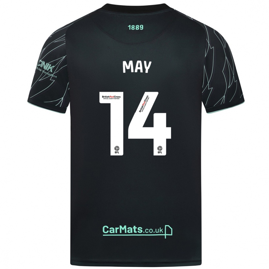 Niño Fútbol Camiseta Ellie May #14 Negro Verde 2ª Equipación 2024/25