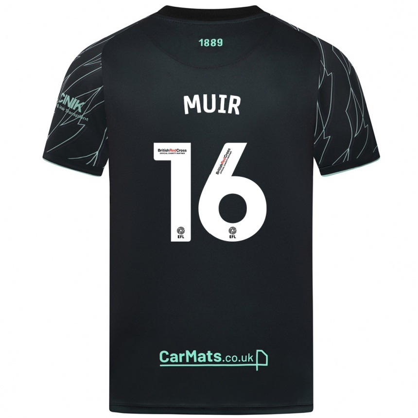 Niño Fútbol Camiseta Chene Muir #16 Negro Verde 2ª Equipación 2024/25