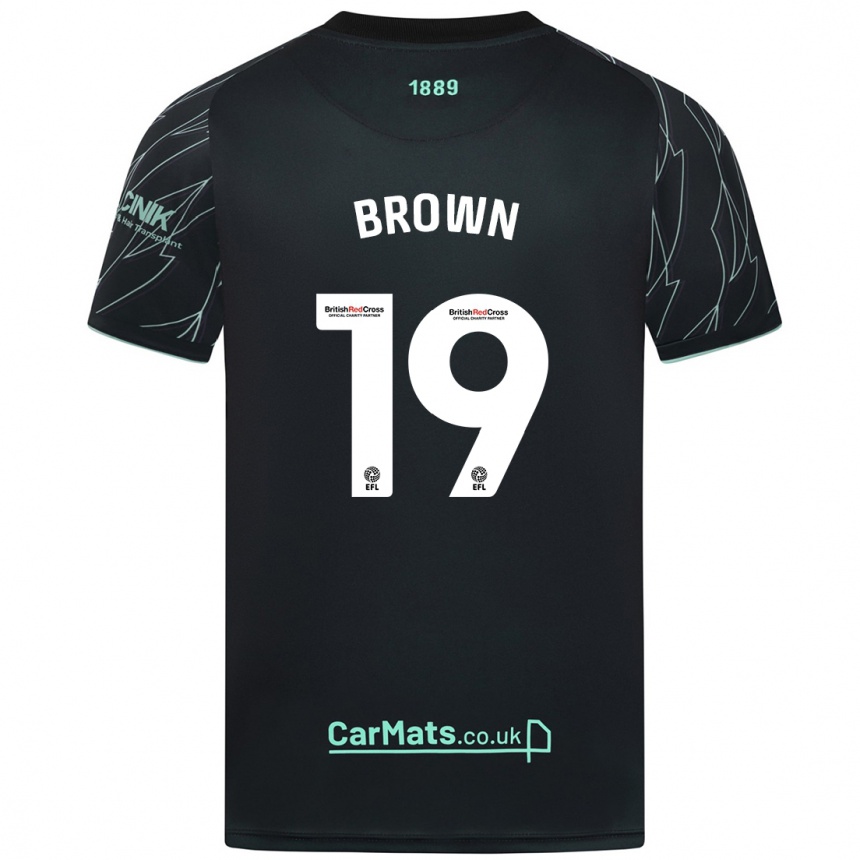 Niño Fútbol Camiseta Alanta Brown #19 Negro Verde 2ª Equipación 2024/25