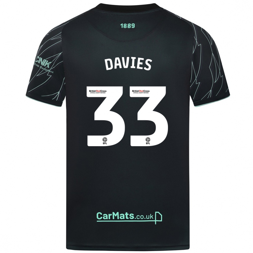 Niño Fútbol Camiseta Bethan Davies #33 Negro Verde 2ª Equipación 2024/25