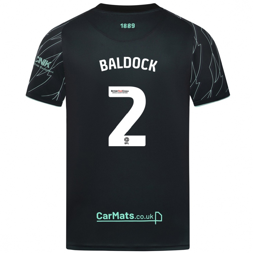 Niño Fútbol Camiseta George Baldock #2 Negro Verde 2ª Equipación 2024/25