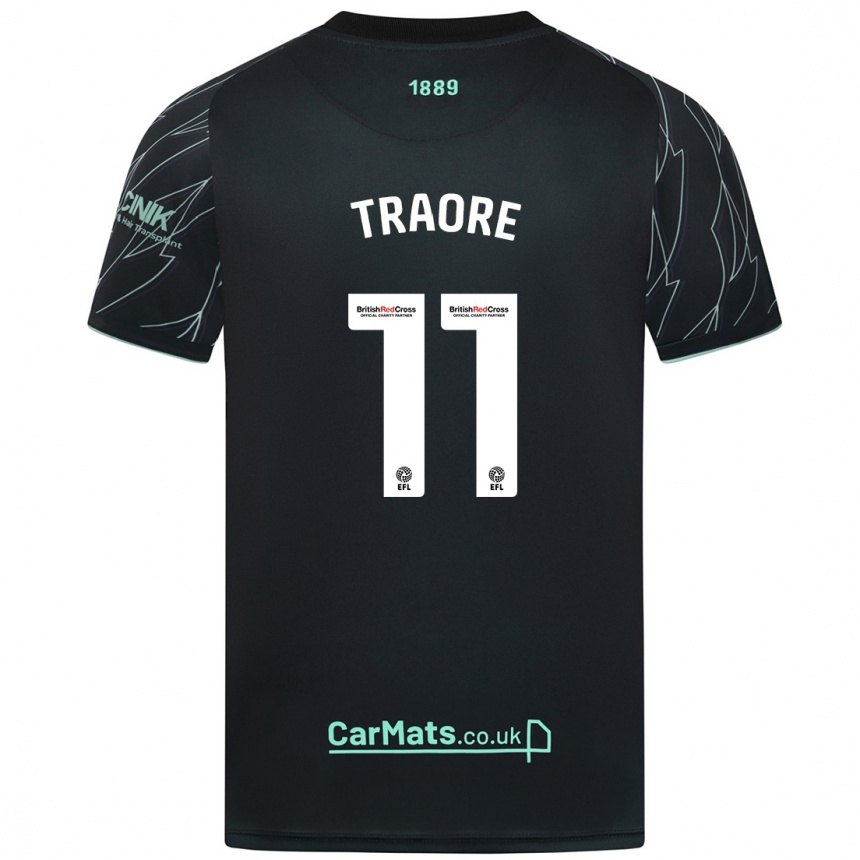 Niño Fútbol Camiseta Bénie Traoré #11 Negro Verde 2ª Equipación 2024/25