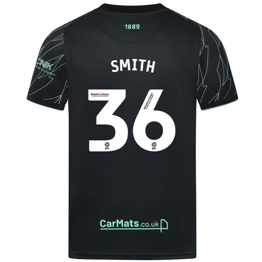 Niño Fútbol Camiseta Joshua Smith #36 Negro Verde 2ª Equipación 2024/25