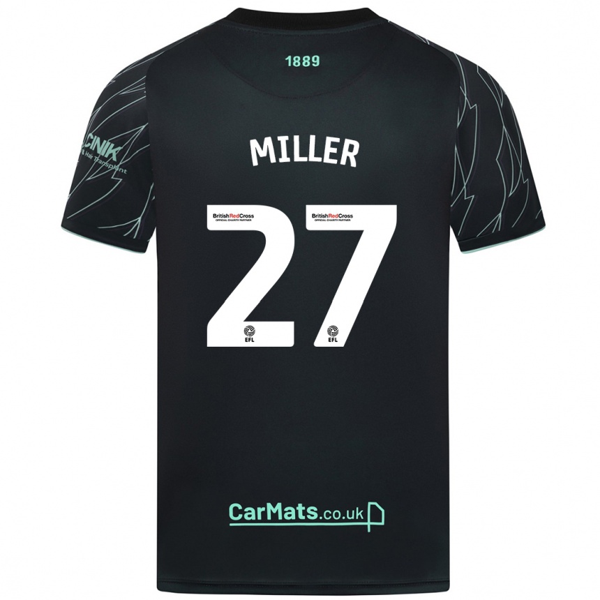 Niño Fútbol Camiseta Lara Miller #27 Negro Verde 2ª Equipación 2024/25