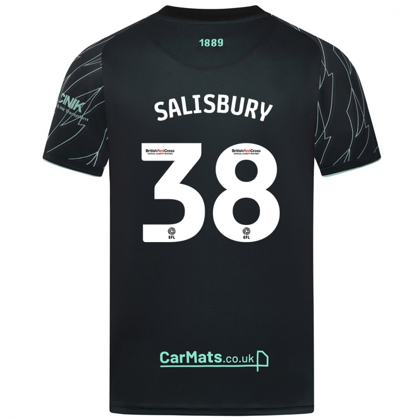 Niño Fútbol Camiseta Chloe Salisbury #38 Negro Verde 2ª Equipación 2024/25